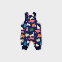 Navy Cat Print Overalls, Size TBC
