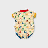 Goldie + Ace Kangaroo Print Collared Romper, Size TBC