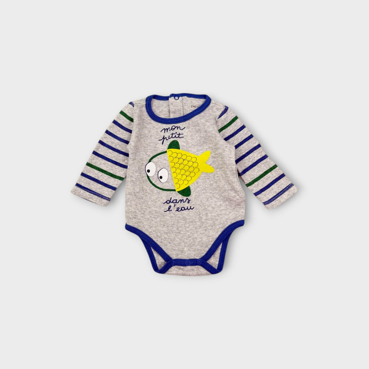 Grey Fish Print Bodysuit, Size TBC