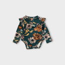 Green Floral Frill Bodysuit, Size TBC