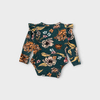 Green Floral Frill Bodysuit, Size TBC