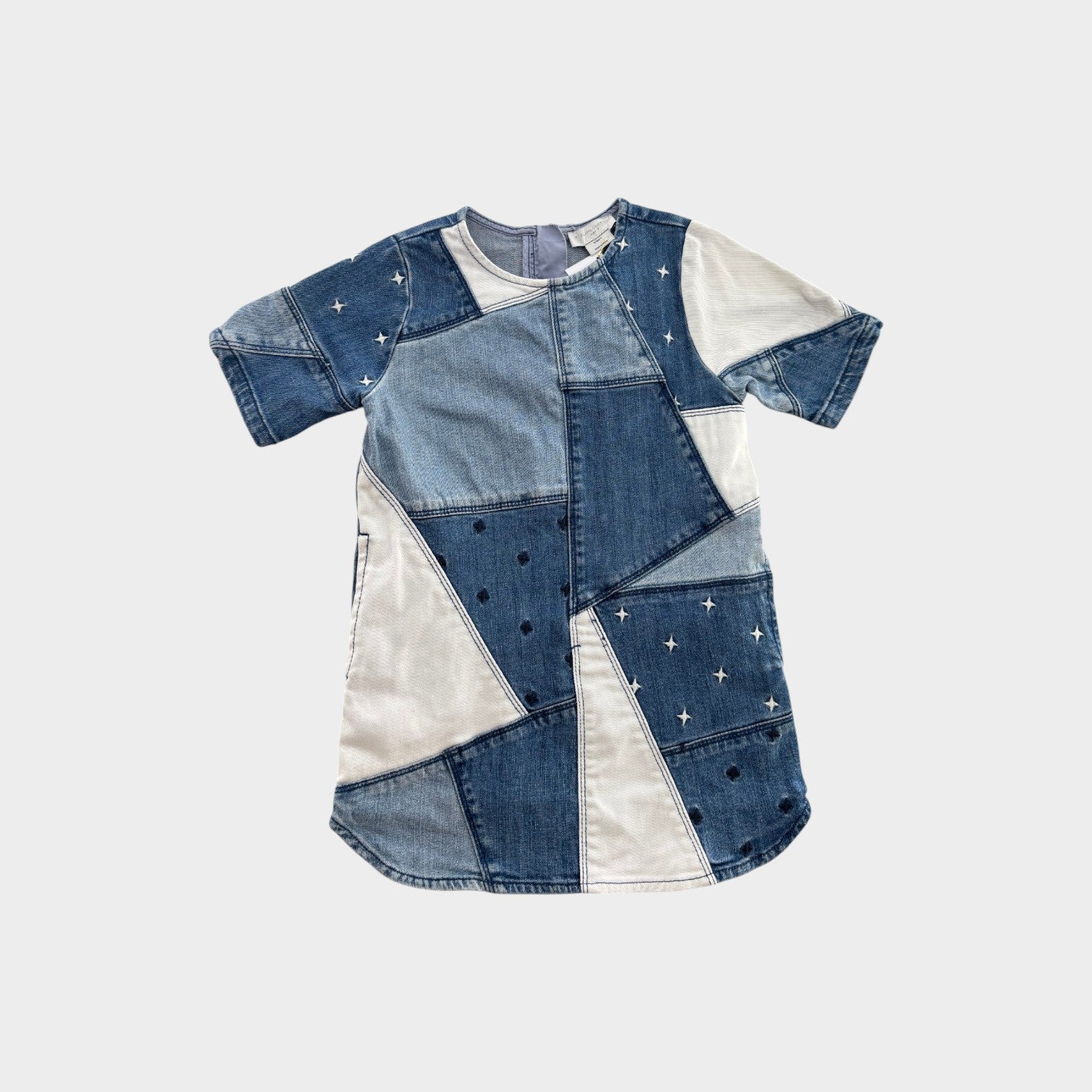 Stella McCartney Denim Patch Mini Dress, Size 5