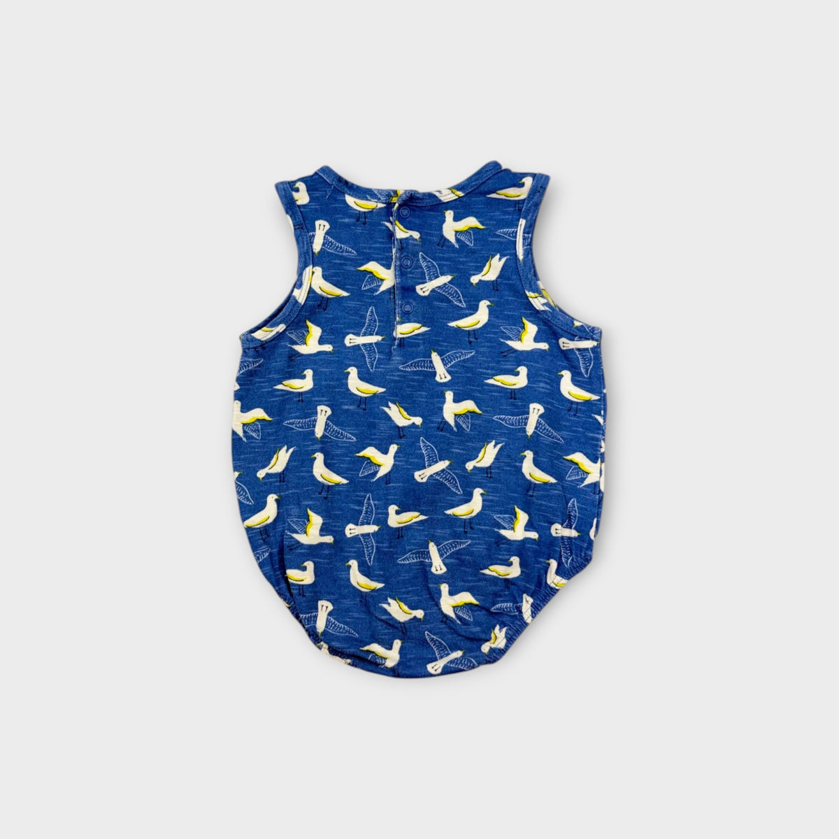 Purebaby Blue Seagull Romper, Size 00