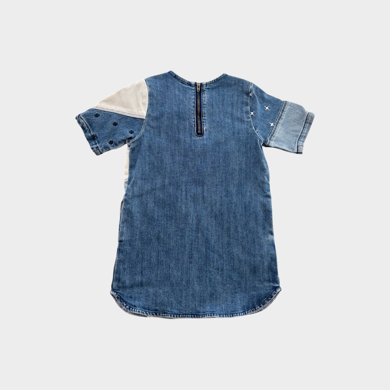 Stella McCartney Denim Patch Mini Dress, Size 5