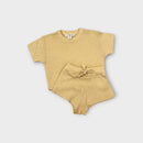Grown Yellow Rib Knit Top & Shorts Set, Size 000