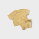 Grown Yellow Rib Knit Top & Shorts Set, Size 000