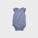 Nature Baby Blue Daisy Frill Bodysuit, Size 00