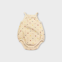 Cream Spot Waffle Romper, Size TBC