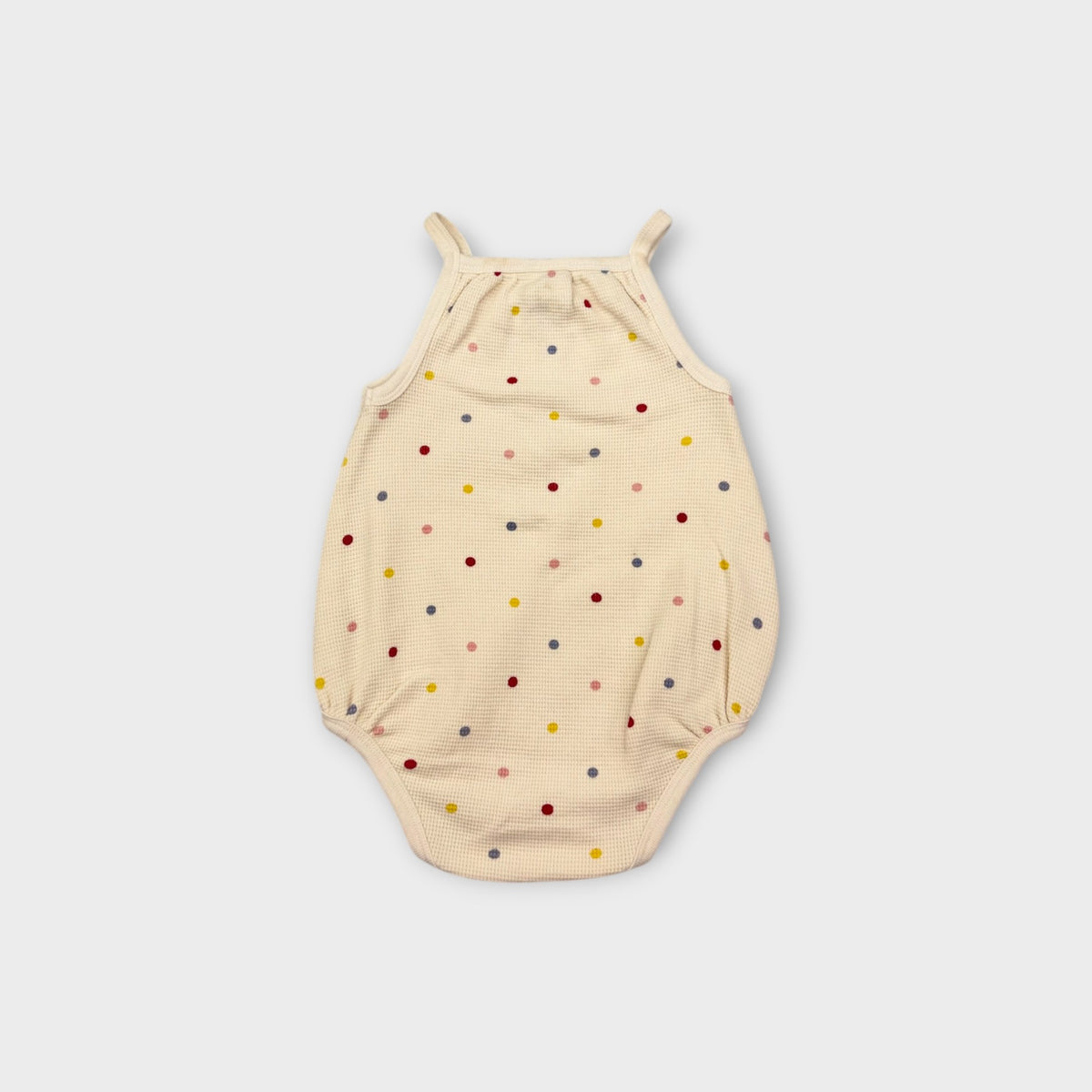 Cream Spot Waffle Romper, Size TBC