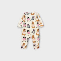 Peter Alexander Puppy Print Zip Romper, Size 3-6M