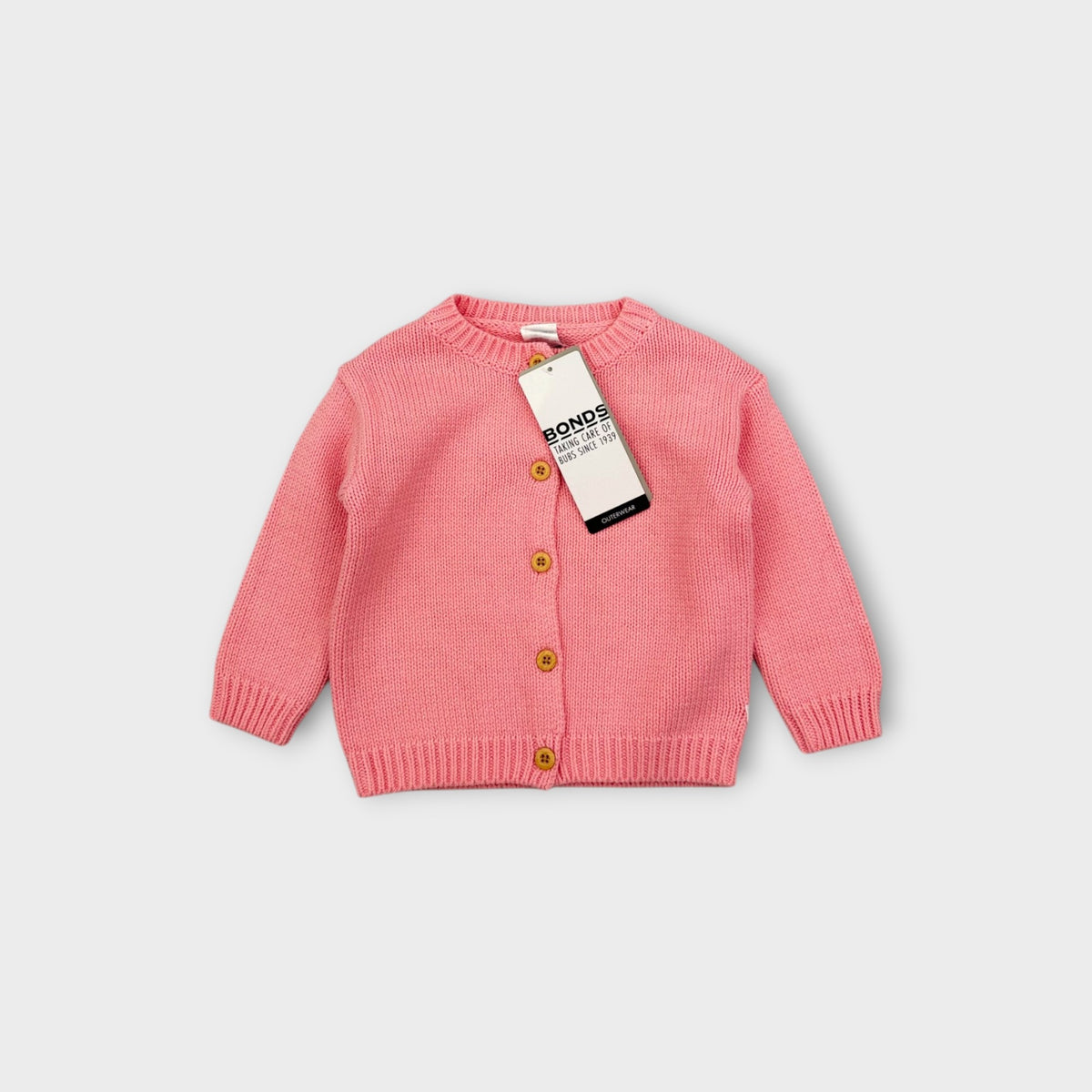 Bonds Pink Knit Cardigan, Size TBC