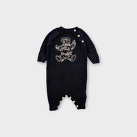 Ralph Lauren Navy Polo Bear Knit Romper, Size TBC