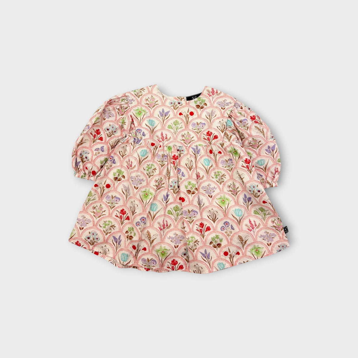 Pink Floral Puff Sleeve Dress, Size TBC