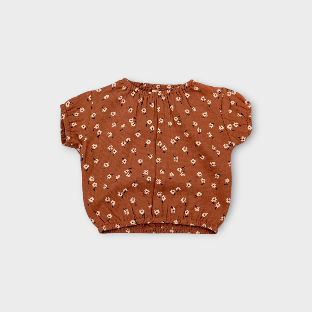 Rust Daisy Print Top, Size TBC
