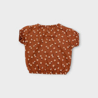 Rust Daisy Print Top, Size TBC