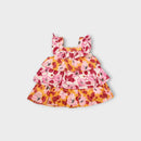 Pink & Orange Floral Tiered Dress, Size TBC