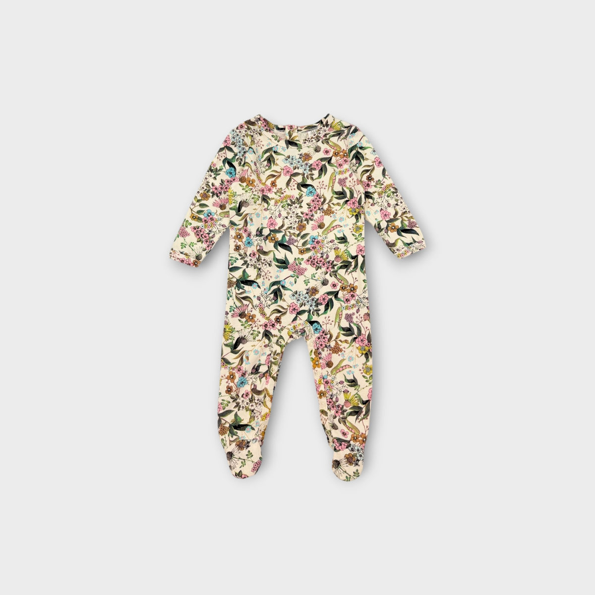 Cream Floral Footed Romper, Size TBC