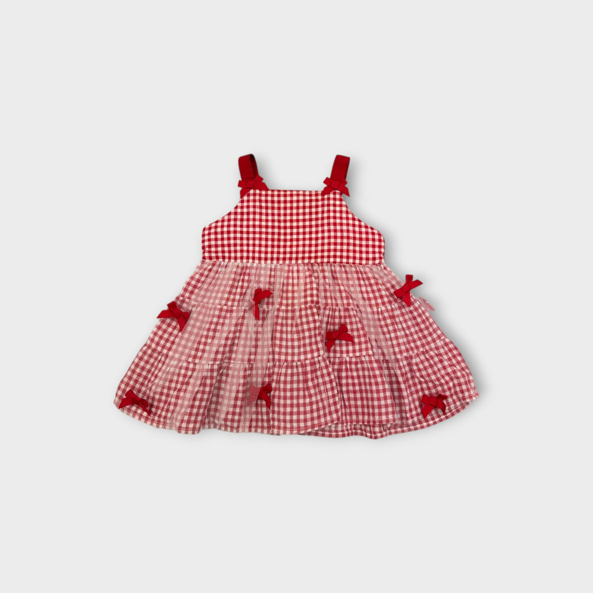 Red Gingham Tulle Bow Dress, Size TBC