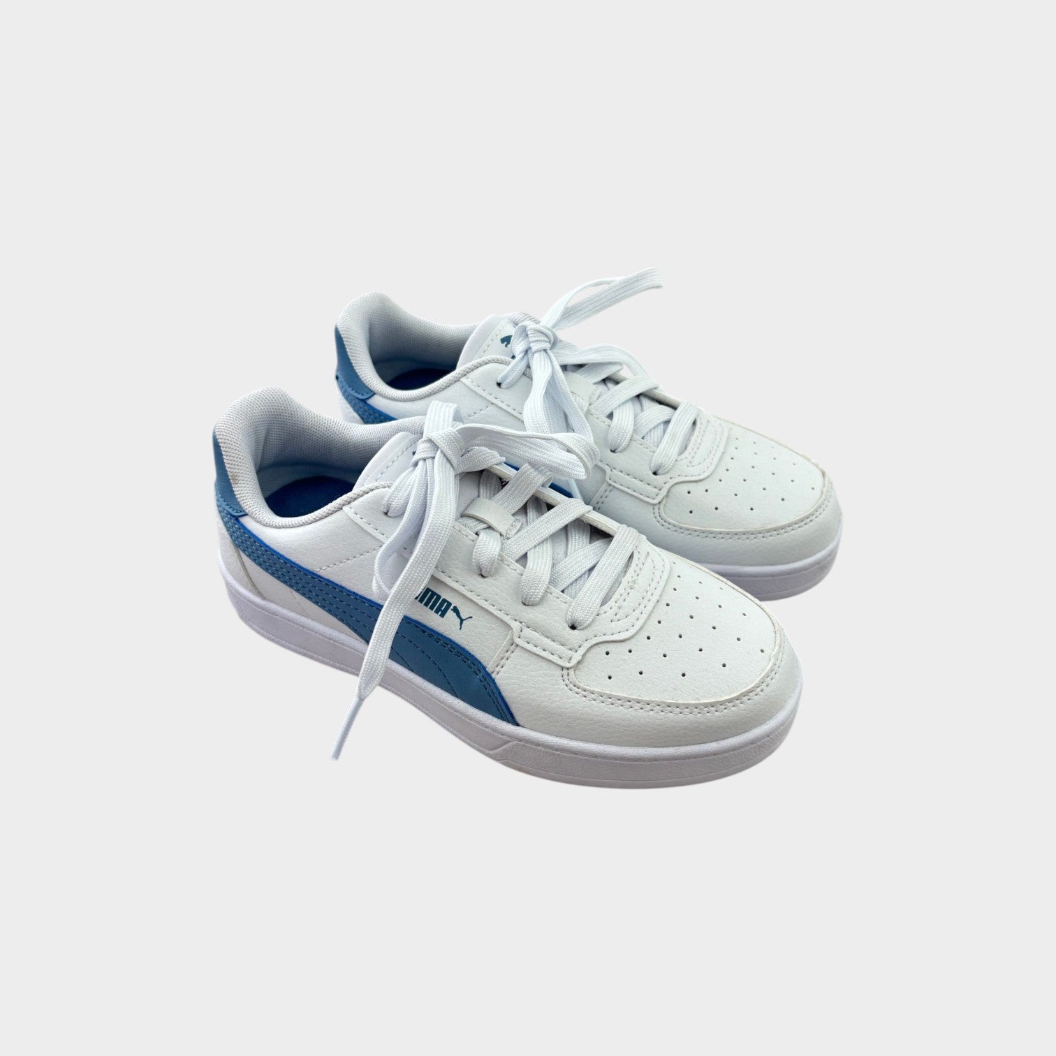 Puma White Lace Up Sneakers, Size EU 33