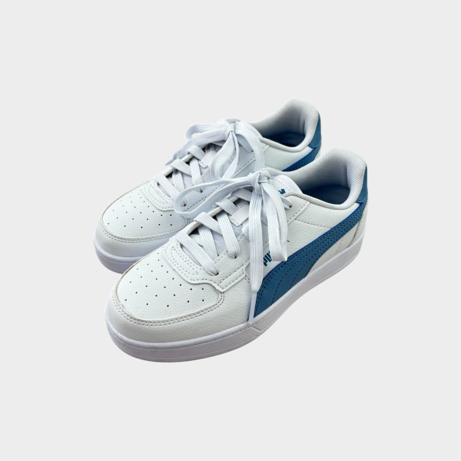 Puma White Lace Up Sneakers, Size EU 33