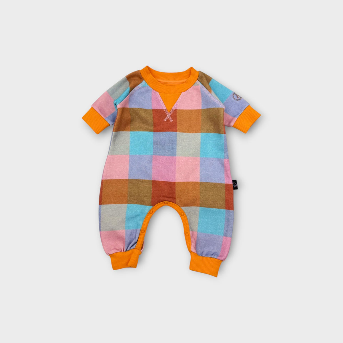 Rainbow Check Romper, Size TBC