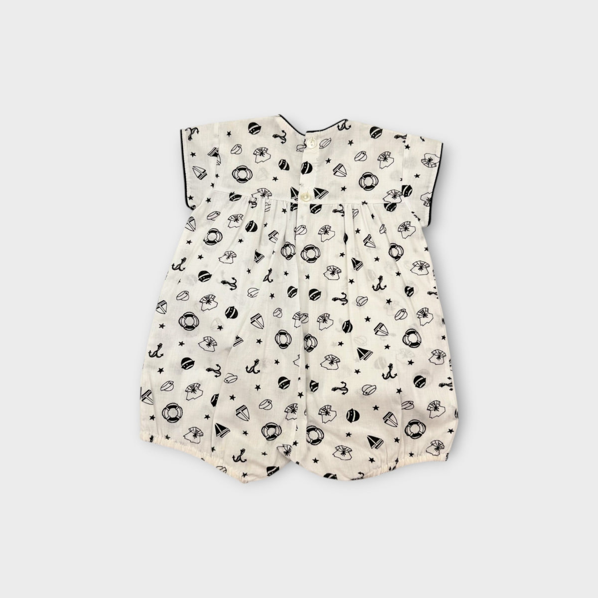 Vintage White Nautical Print Romper, Size 00