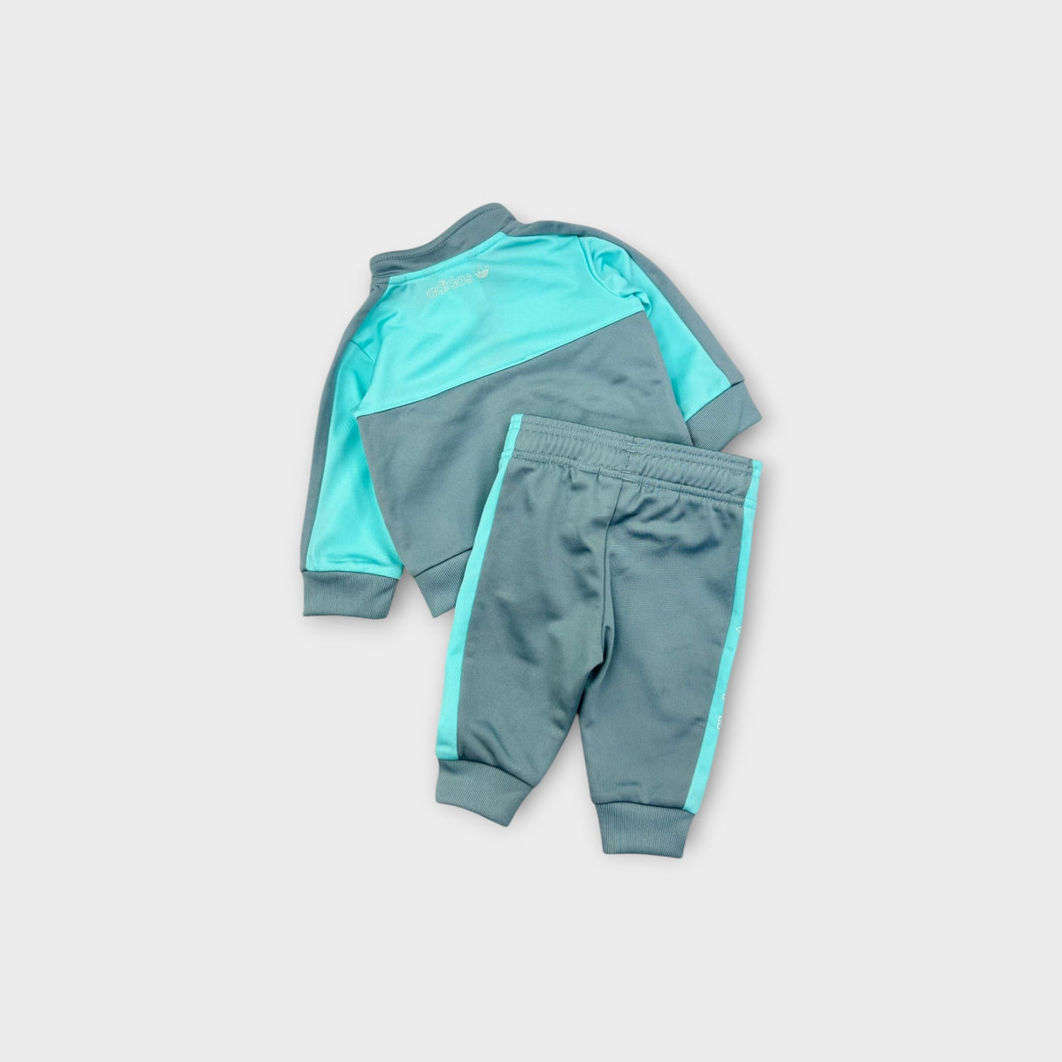 Adidas Grey & Aqua Tracksuit Set, Size 00