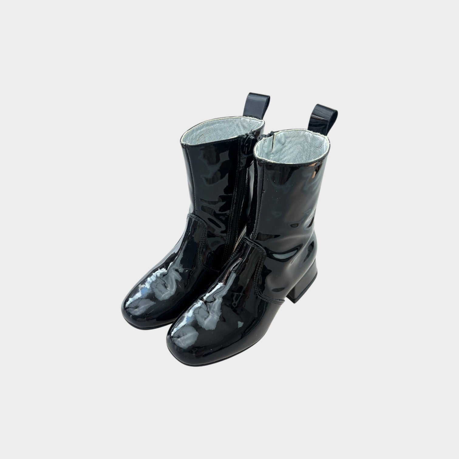 Monalisa Black Patent Boots, Size EU 28