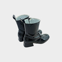 Monalisa Black Patent Boots, Size EU 28