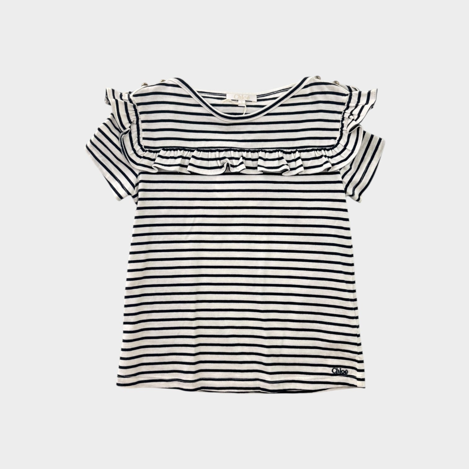 Chloe Stripe Short Sleeve T-Shirt, Size 6