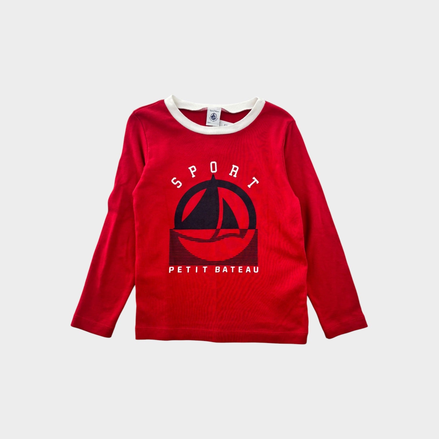 Petit Bateau Logo Long Sleeve Top, Size 5