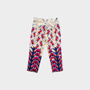 Fendi Bird Print Cotton Pants, Size 8
