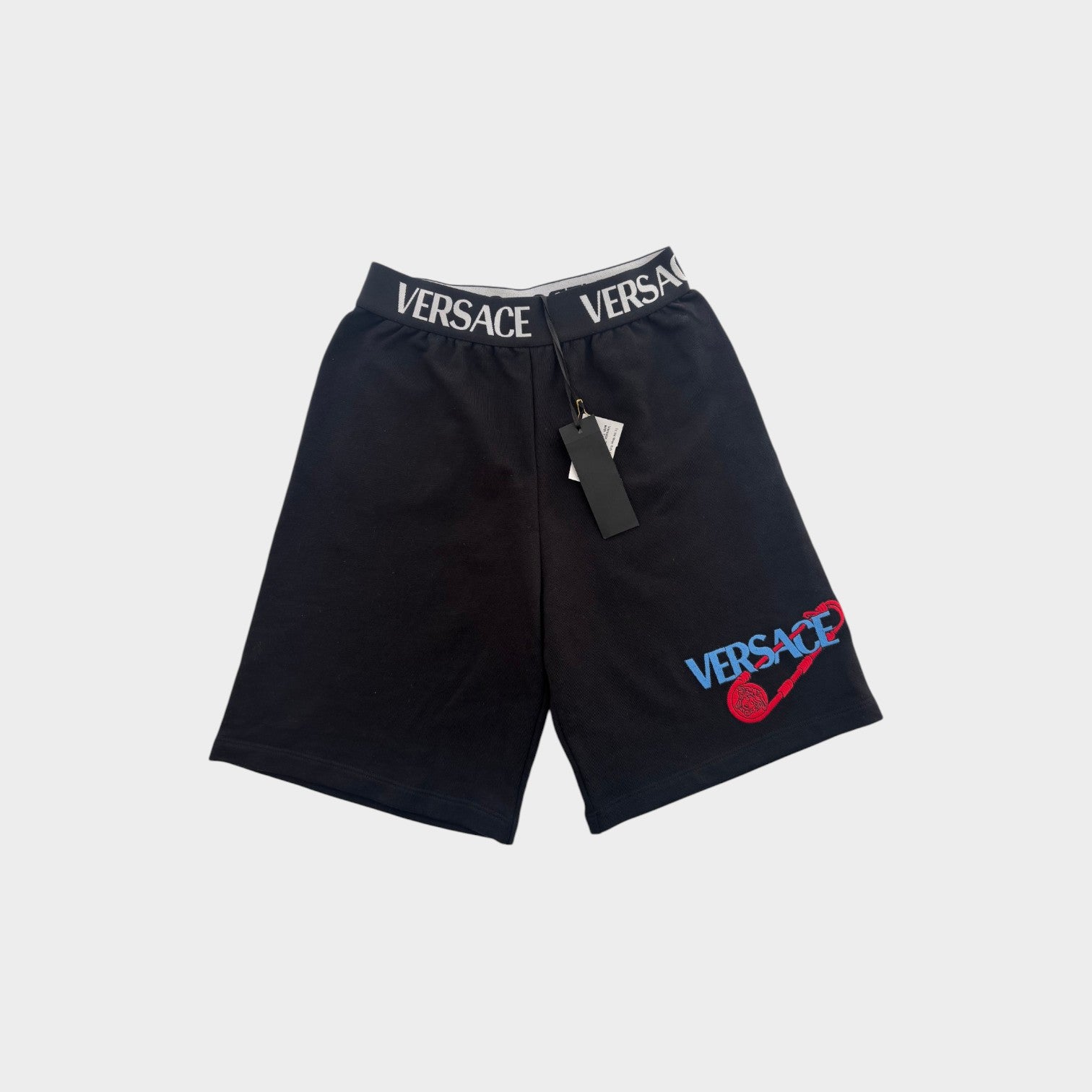 Versace Black Track Shorts, Size 8