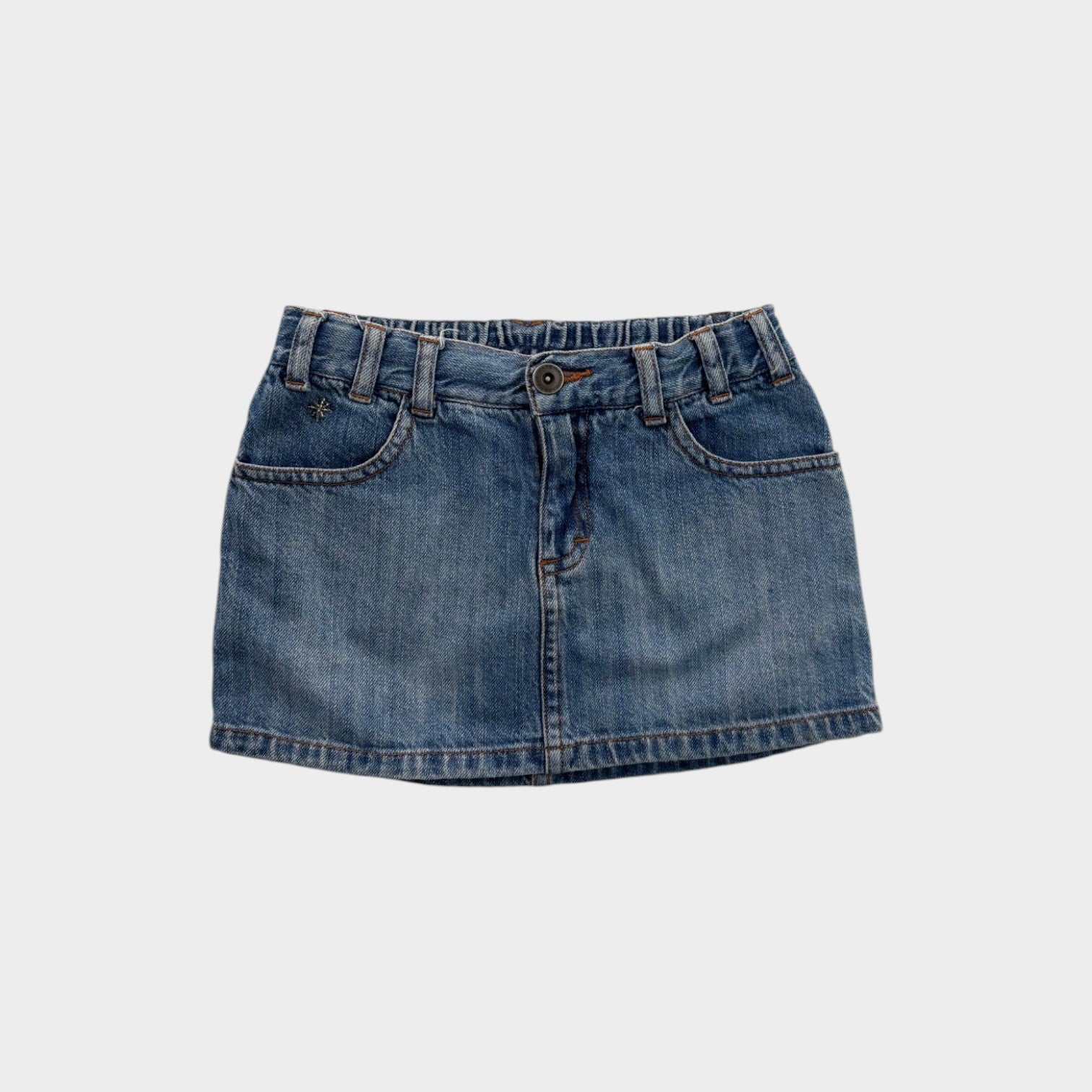 Retro Fred Bare Denim Mini Skirt, Size 7