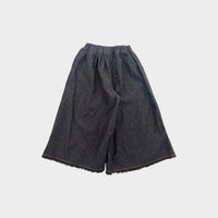 Chambray Embroidered Culottes, Size 8