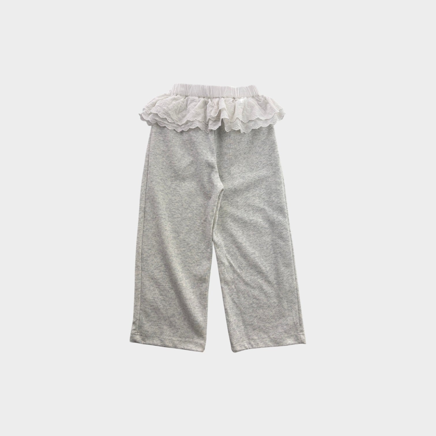 Lace Detail Grey Sweatpants, Size 8-9