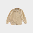 Cream Collar Knit Cardigan, Size 8-9