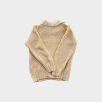 Cream Collar Knit Cardigan, Size 8-9