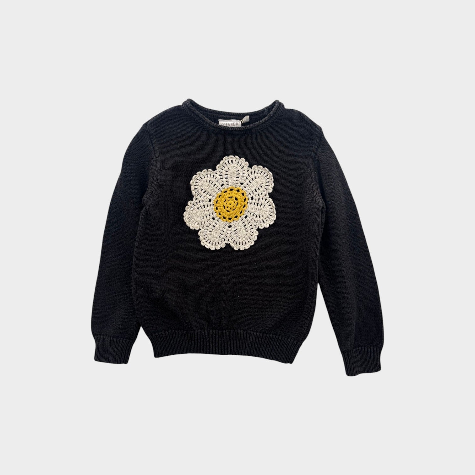 Ghanda Black Knit Jumper, Size 7