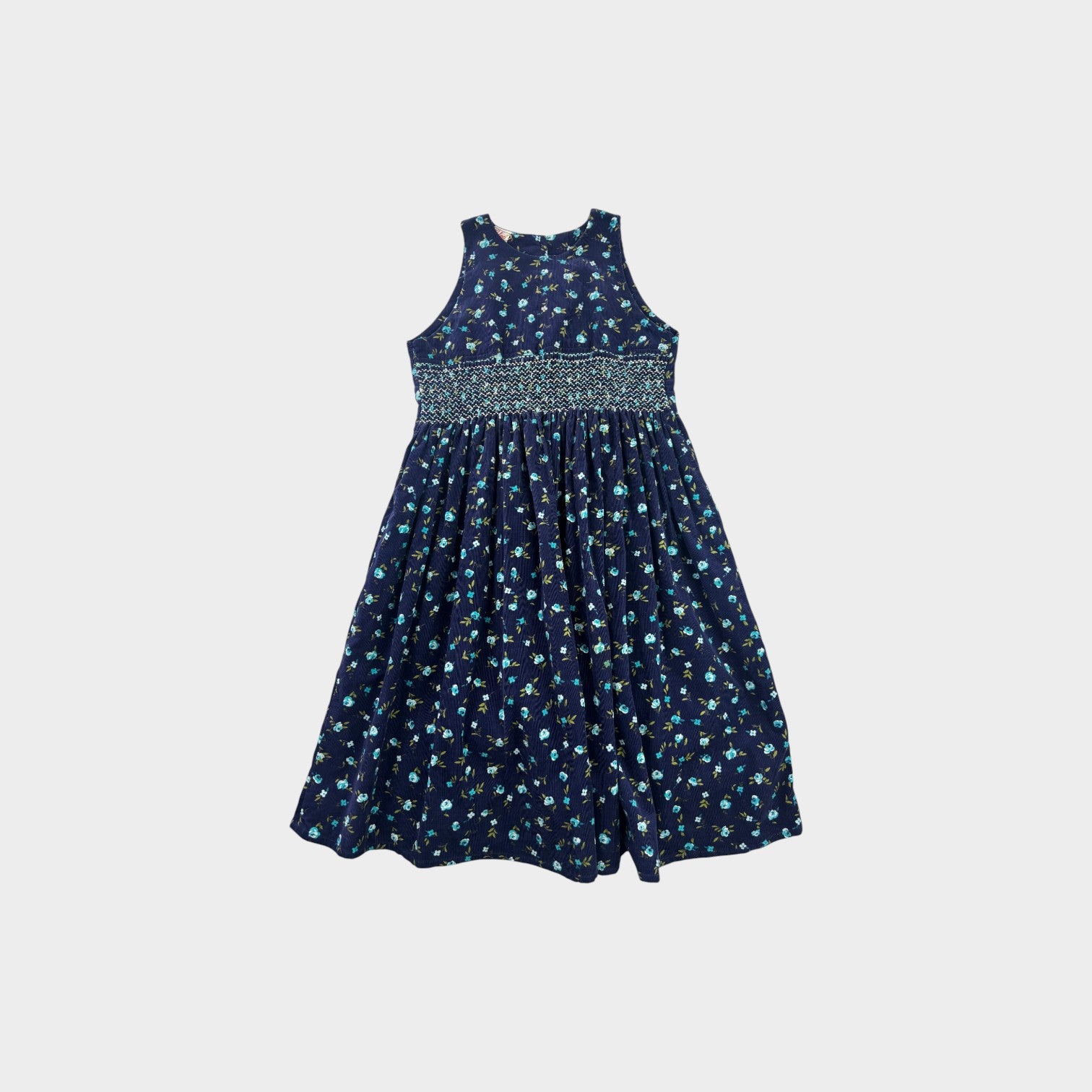 Vintage Corduroy Smocked Dress, Size 8