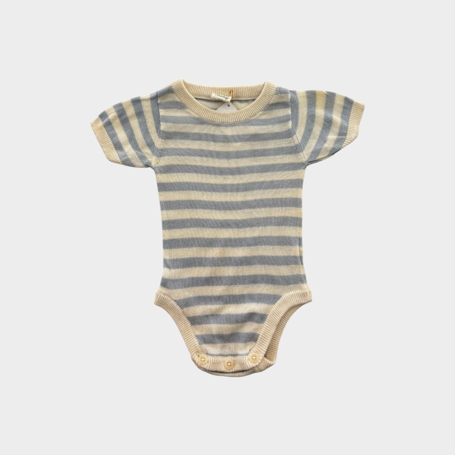 Nature Baby Striped Knit Romper, Size 000