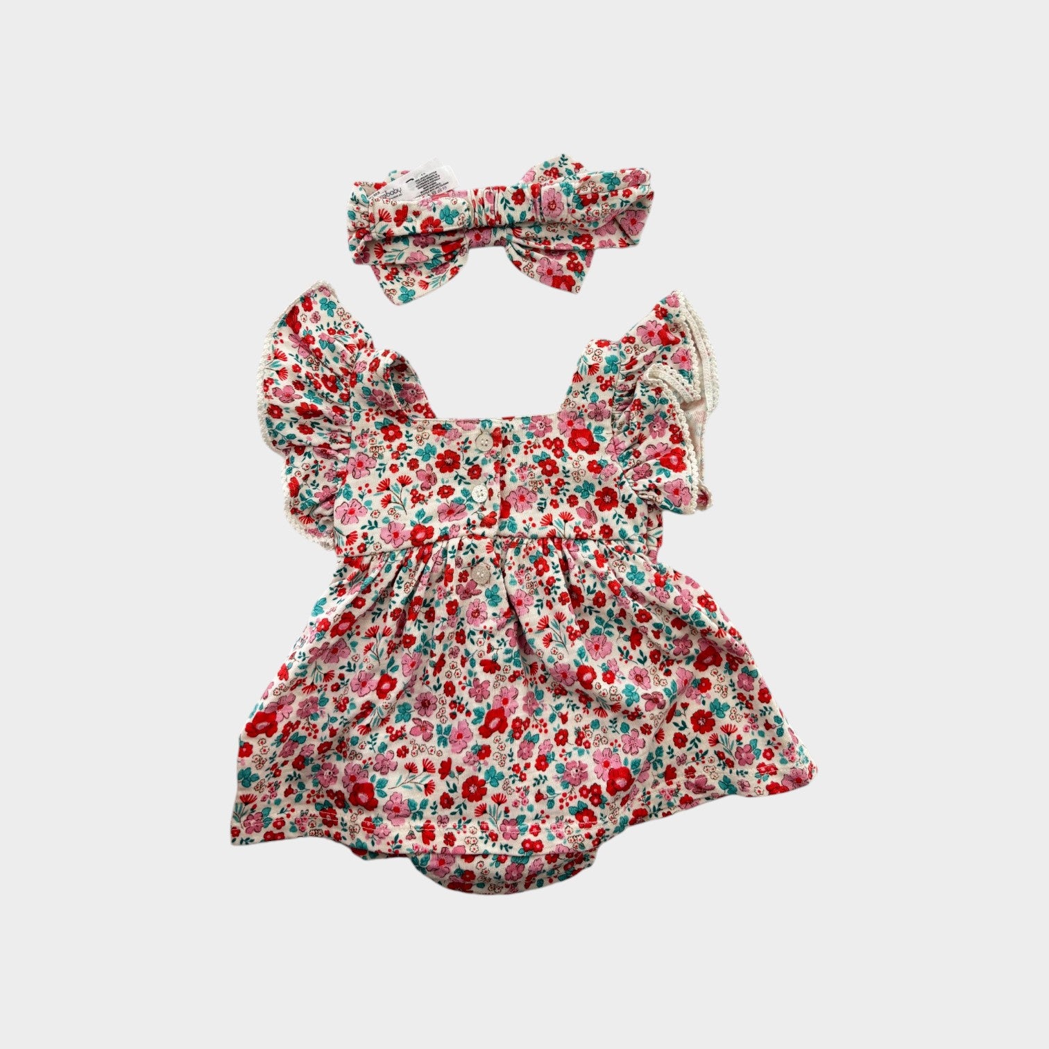 Purebaby Floral Dress & Headband Set, Size 0000