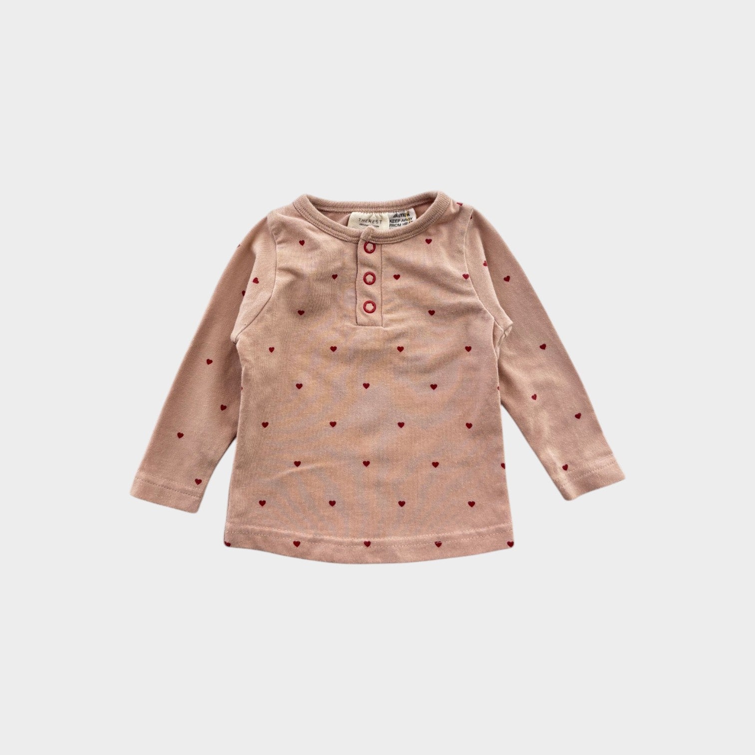 The Rest Hearts Long Sleeve Top, Size 000