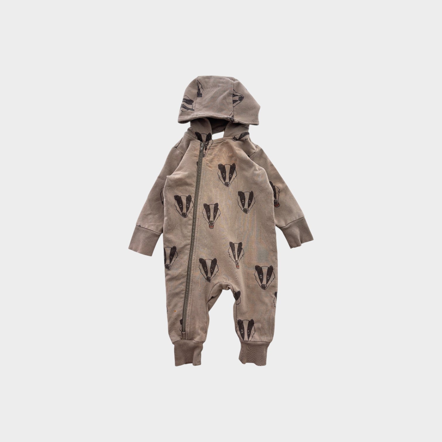 Mini Rodini Badger Print Onesie, Size 000