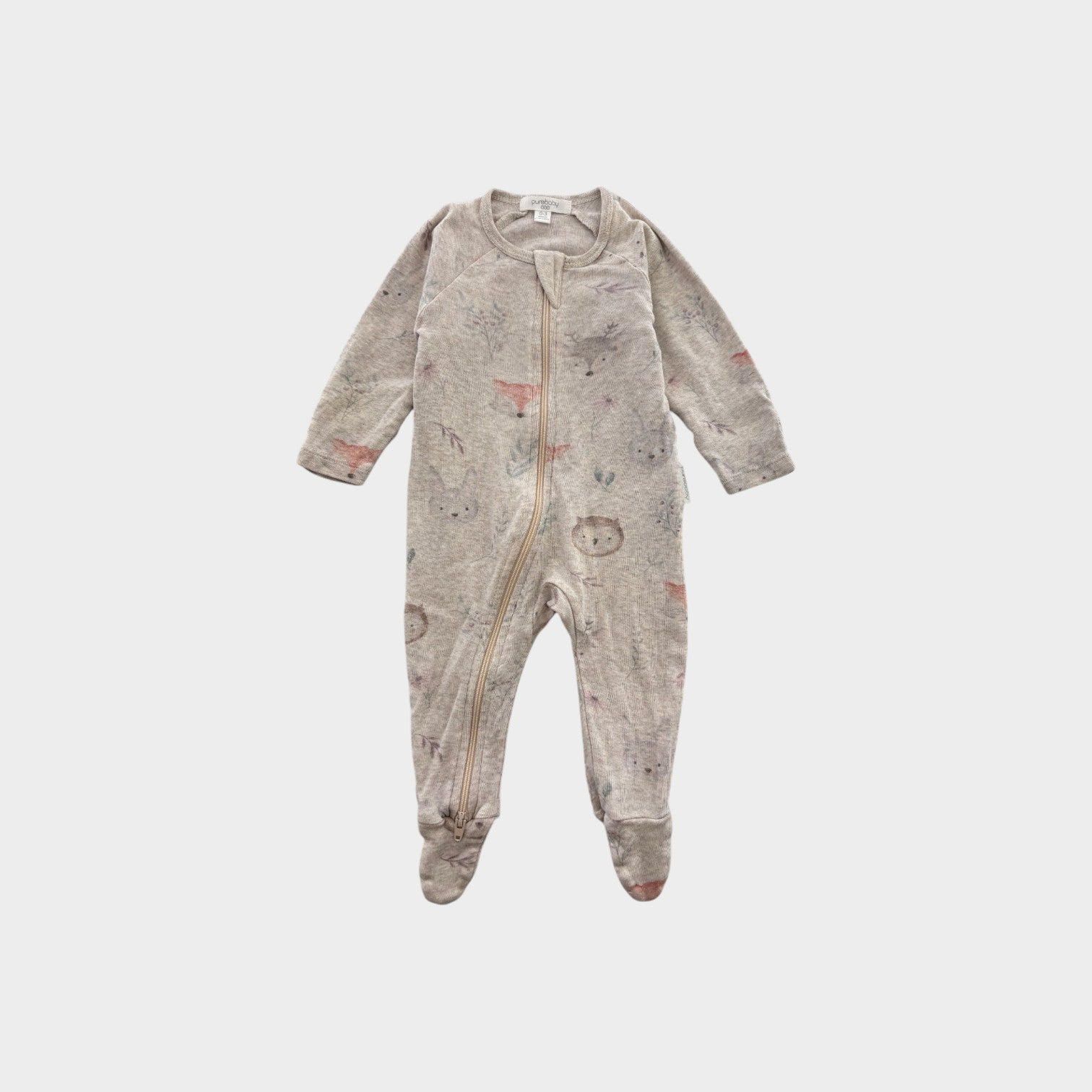 Purebaby Animal Onesie, Size 000