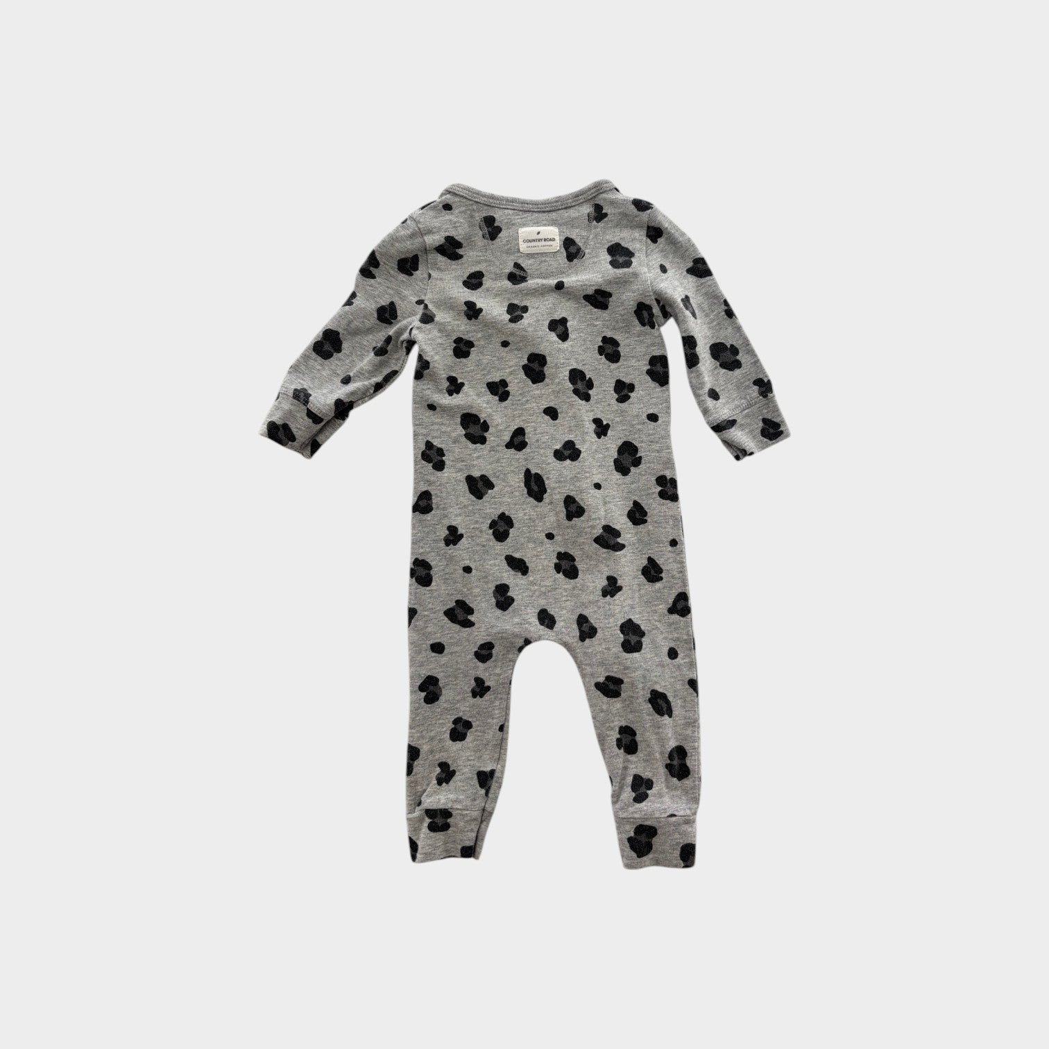 Country Road Grey Leopard Onesie, Size 000