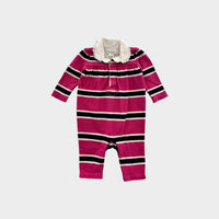 RL Stripe Collar Romper, Size 000