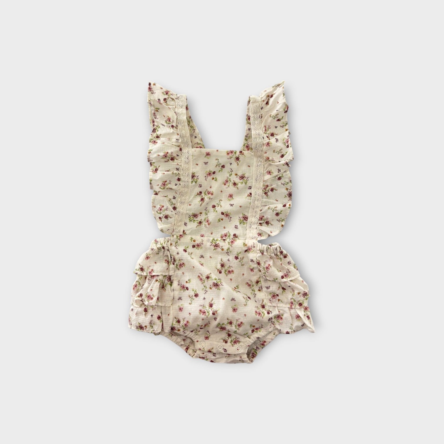 Jamie Kay Floral Frill Romper, Size 00