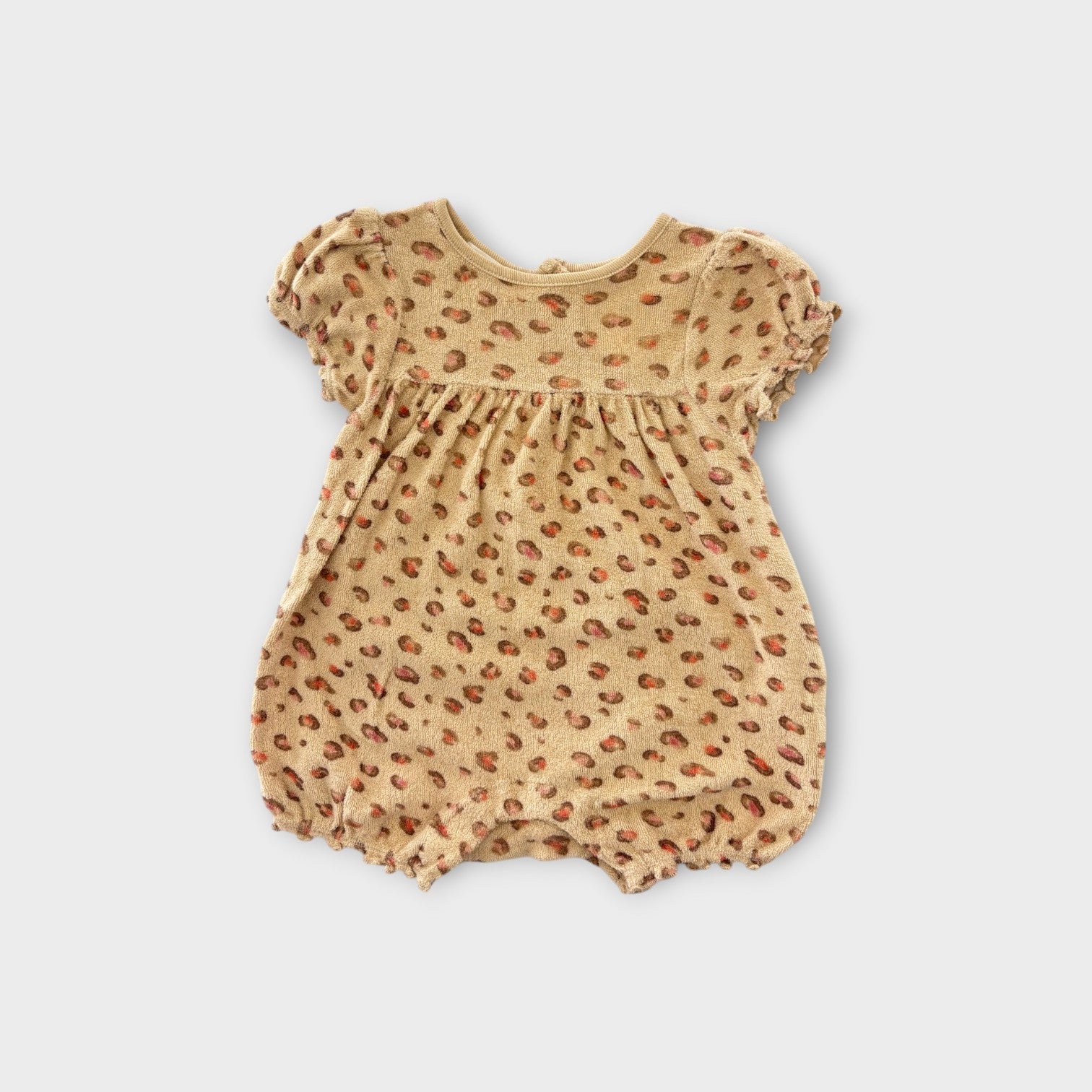 Purebaby Leopard Terry Romper, Size 00
