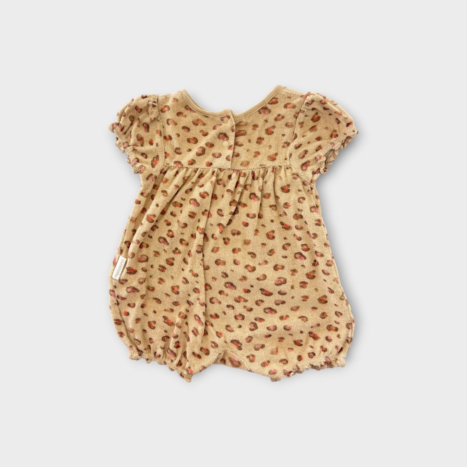 Purebaby Leopard Terry Romper, Size 00